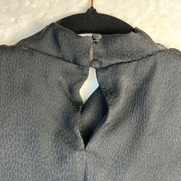 NWT Zara Womens Black Leopard Top Sz XS Cowl Neck Draped Knot-Front Whimsy - Picture 8 of 14